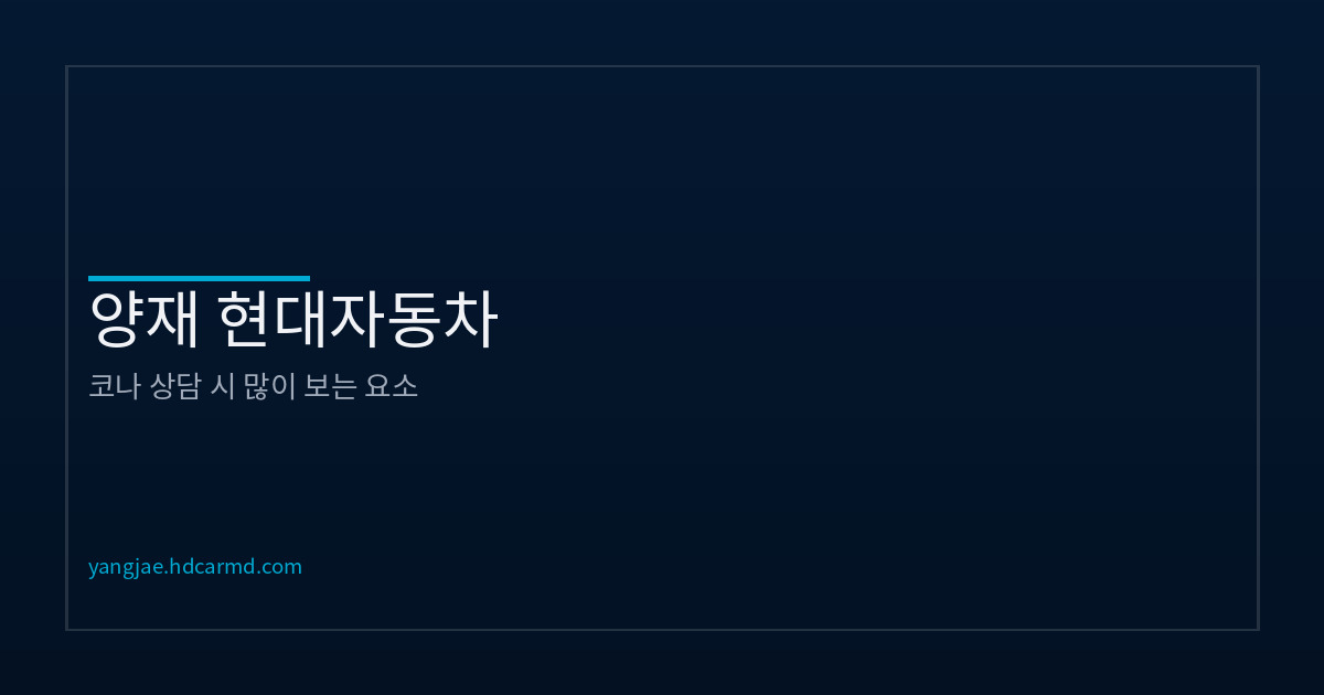 코나 상담 포인트 | 고객이 가장 많이 확인하는 것