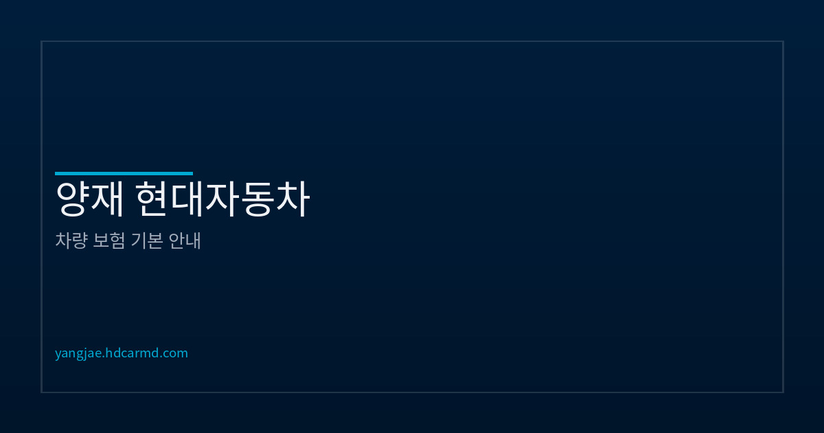 신차 구매 후 자동차 보험 안내