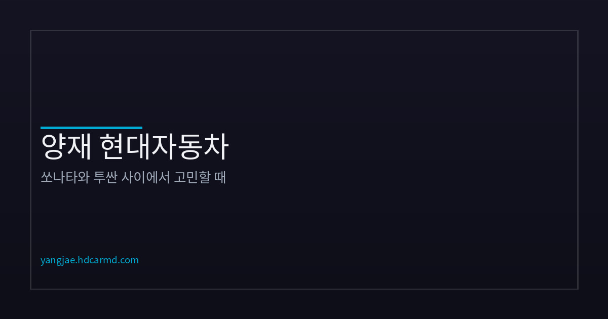 쏘나타 vs 투싼 비교 | 선택 기준 정리